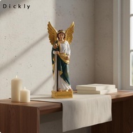[Dickly] Resin Angel Statue Refined Religious Archangel Figure Inspirational Decor for Christian Alt