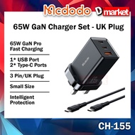Mcdodo CH-155 65W Charger Set 65W GaN Pro Fast Charging Charger Adaptor Set Wall Adapter Set UK Plug