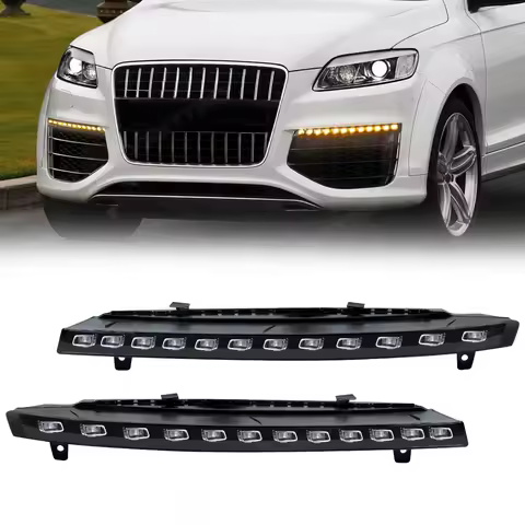 12 LED For Audi Q7 2010 2011 2012 2013 2014 2015 Turn Signal Lights Front Bumper Yellow Marker Light