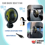 CAR BACK SEAT USB FAN 5W PORTABLE Rear Seat Clip Headrest Travel Fan Office Table Small Easy Carry Kipas Kereta Car Van