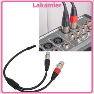 LAKA 1/8 Female To Dual XLR Female Cable, Professional 30cm / 11.81in Y Splitter Cord Wire, Plug and
