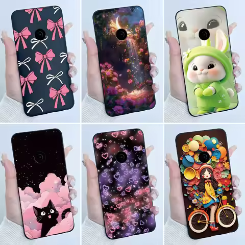 For Nokia 110 4G 2023 Casing Luxury Cute Love Rabbit Funny Black Soft Silicone Protective Cover For 