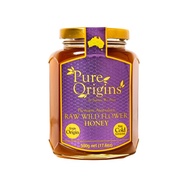 Pure Origins Raw Wild Flower Honey 500g, 100% Pure Australian - Raw Single Origin Cold Extracted