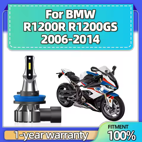 1PCS H11 LED Motorcycle Headlight Bulb 15000LM MotorBike Headlamp For BMW R1200R R1200GS 2006 2007 2