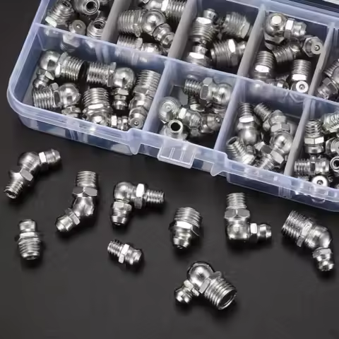 60pcs M10 M8 M6 Straight Elbow Grease Fitting Universal Straight Elbow Grease Fitting Straight Elbow