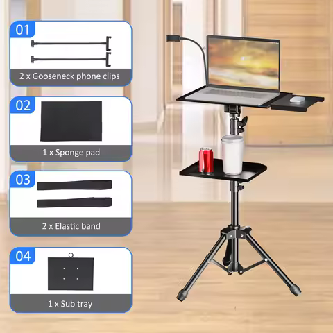 Projector Tripod Stand SH Projector Tripod Stand-Laptop Tripod Adjustable Height DJ Mixer Standing T