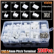 ELAINE 230Pcs 2.54mm Pitch Terminal, Housing Kit XH2.54 Pin Connector,  Male And Female 2p 3p 4p 5pi