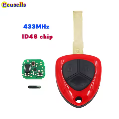 Ecusells 3 Button Remote Key Fob 433MHZ for Ferrari 458 ITALIA CALIFORNIA 599 GTB FIORANO with ID48 