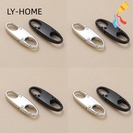 LIAOYING 8 Pcs Zipper Lock Clip, Detachable Black Fix Zip Puller,  Silver Metal Anti Theft Bag Backp