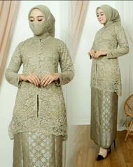 RR Stelan Tunik Kebaya Brukat Kondangan//Set Kebaya Pesta Kancing Depan//Set Kebaya Wisuda Rok Songk
