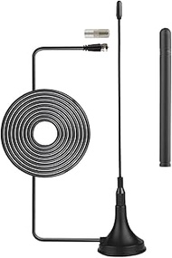 Vecys DVB-T HDTV Antenna 5dBi VHF UHF Mini TV Antenna with Magnetic Base and Dual Antenna Rods 50 Mi