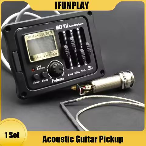 MET-B12 4 Band Acoustic Guitar Pickup with Micro Board Tuner EQ System Wooden Guitar Equalizer