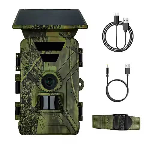 Solar Trail Camera 8K 60MP WiFi Wildlife Hunting Camera IP66 Waterproof Outdoor Night Game Camera