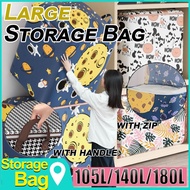 105L/140L/180L Large Storage Bag Clothes Storage Box Zipper Folding Storage Bag with Handle