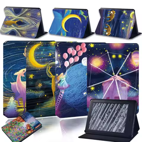 Leather Flip Stand Cover for Amazon Kindle Paperwhite 1 2 3 4 Kindle 8th 10th Gen Tablet Case for Ki