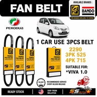 Gaido Fan Belt Perodua Viva 1.0 Air Cond Alternator Power Steering Belting 2290 3PK525 4PK715 Tali K