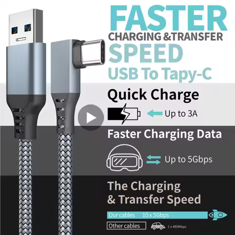 Cable USB A To Type C 5M For Quest2 Oculus Quest 2 Link VR Glasses Virtual Reality Headset Gaming He