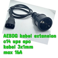 ID AEBDG POWER CABLE 3X1MM CORD CONVERTER CONVERTER C14 TO CEE 7/7 SCHUKO POWER CABLE C14 TO AC