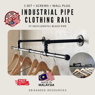 Industrial Pipe Clothing Rail Open Wardrobe HEAVY DUTY | Penyidai Baju Besi | Ampaian Besi | Retail Rack | Rak Baju Bund