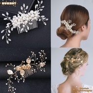 HUHNOT Bridesmaid Hairpins Handmade Women Girls Crystal Peals Hair Ornaments