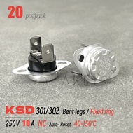 【20 Cái/Gói】Công Tắc Nhiệt KSD301 KSD302 10A 250V Thường Đóng Nhiệt Độ 45°C 75°C 85°C 95°C 105°C 110