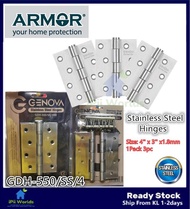 iPii GENOVA GDH-4 Stainless Steel Door Hinge / Heavy Duty Door Hinge Ensel Pintu Kayu ( 3PCS/SET ) A