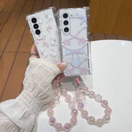 GANTUNGAN Cute Case Zfold7 Tie Cat Bow Ribbon Kitten CutePretty With Chain Hanger hp Charm Casing Fo