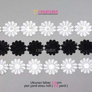Charisma Embroidered Lace FR AB 3389 - Floral Lace 3.3cm Wide/ Price Per Yard (90cm)