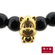 CHOW TAI FOOK 999 Pure Gold Charm - Chalcedony Bracelet - Year of Horse R22228