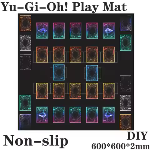 Yu-Gi-Oh! Diy Dual Player Battle Mat 600x600mm Large Gaming Mat with Master Rule 4 Zones Non-Slip Su
