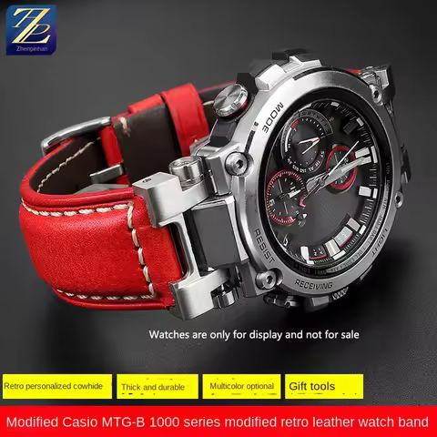 Suitable for Casio Watch G-SHOCK Series MTG-B1000 Retro Genuine Leather Watch with Chain Accessories
