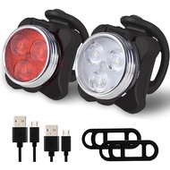 Balhvit Bike Light Set, Super Bright USB Rechargeable Bicycle Lights, Waterproof Mountain Road Bike Lights Rechargeable,