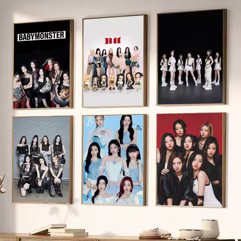 Korean Girl Group B-BABYMONSTER Poster Poster Art Print Bar Living Room Furniture Decor