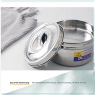 Hộp Cơm Tròn Inox Chia Thực Phẩm Cách Nhiệt Di Động Khay Đựng Bento Cho Sinh Viên Quán Cà Phê Bát Cơ