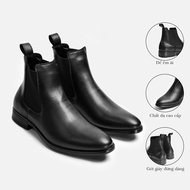 Men's high-neck anti-wrinkle leather boots, stitched rubber sole, men's chelsea boots chelsea boots 