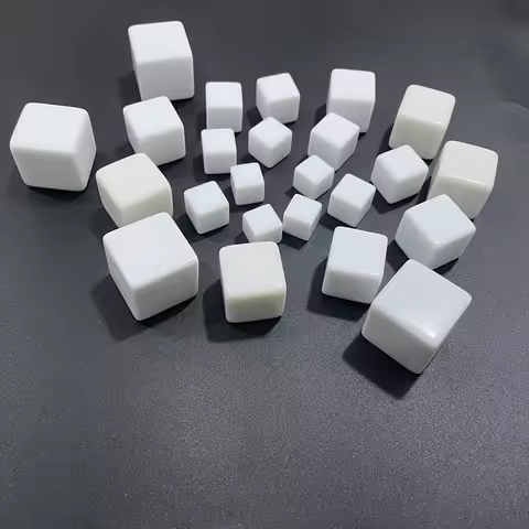 100pcs White 12/14/16/18/20/22/25mm Blank Dice Acrylic Right angle D6 Blank Dice Can Write Carving D