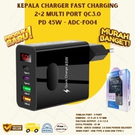 45W 45 Watt Fast Charging Multi Port QC3.0 PD Display Charger Head