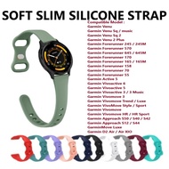 Soft Slim Silicone Strap - Garmin Venu SQ 2 Plus Vivoactive 6 5 3 Forerunner 645 570 170 245 165 70 