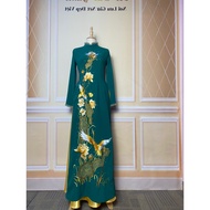 Red and blue ao dai, middle-aged ao dai, lotus ao dai, mother ao dai