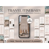 [CANVA] TRAVEL ITINERARY TEMPLATE EDITABLE