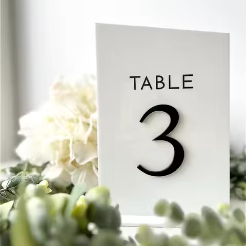 Elegant Table Number Party Event Signage Wedding Table Decor Modern Slanted Table Numbers Wedding Re