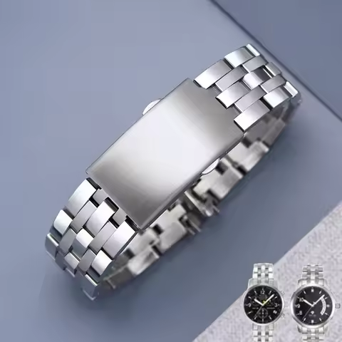 Watch Bracelet For TISSOT 1853 PRC200 T17 T461 T055 T014 Men Fold Clasp Strap Stainless Steel Watch 