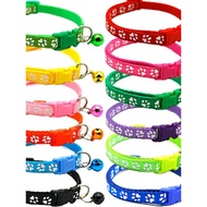 Bell Collar Dog Cat Collar Small Pet Collar Decorative Collar Footprint Collar Anti-Lost Identificat