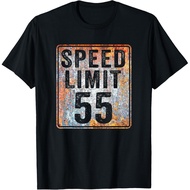 Speed Limit 55 Mph Sign 55Th Birthday 55 Years Old Driving T-Shirt Mans