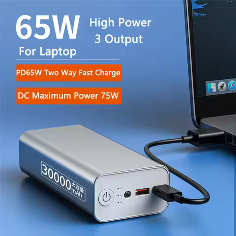 Power Bank 30000mAh with 76W DC Output PD 65W Fast Charging Powerbank for iPhone 15 X Samsung S23 Hu