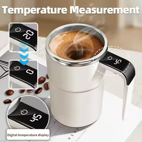 Portable Automatic Stirring Cup Rechargeable Electric Coffee Mixer Stainless Steel Magnetic Self Sti