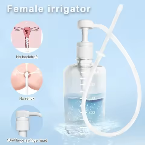 500ML Plastics Bottle Silicone Bidet Vaginial Anal Enema Plug Douche Cleaner Accessory For Women Man