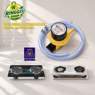 Ringgit Shop Low Pressure LPG Gas Regulator Set with 1.2M Hose 2 Hose Clips Gas Pipe