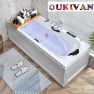 Jacuzzi Bubbles Massage Bathtub Tab Mandi With Led Panel Relaxing Shower Set Bath Tub (Left)