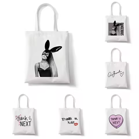 Ariana Grande Thank U Next Print Canvas BagWomen's Shoulder Bag Fashion Large Capacity Shopping Shop